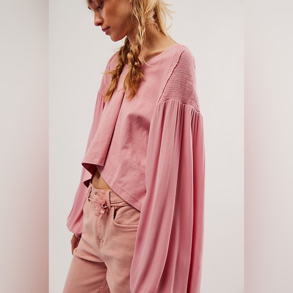 NWT Free People Kathy Tee ~ Rose Blush ~ Medium ~ NEW! - Picture 2 of 13